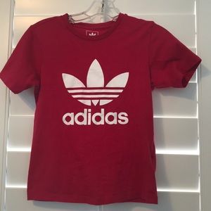 Red adidas shirt